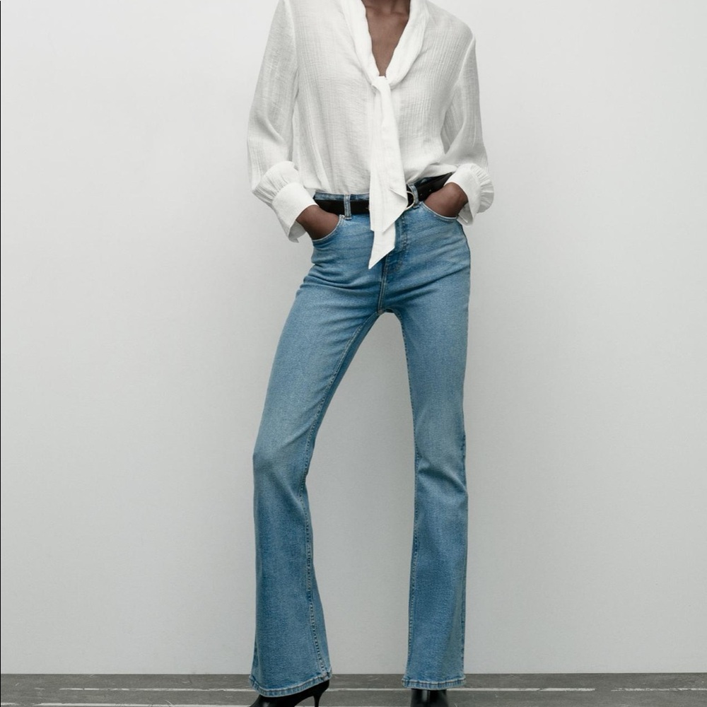 Zara high rise flare fit jeans